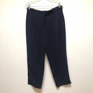 Theory | Straconi Navy Admiral Crepe Cropped Pants